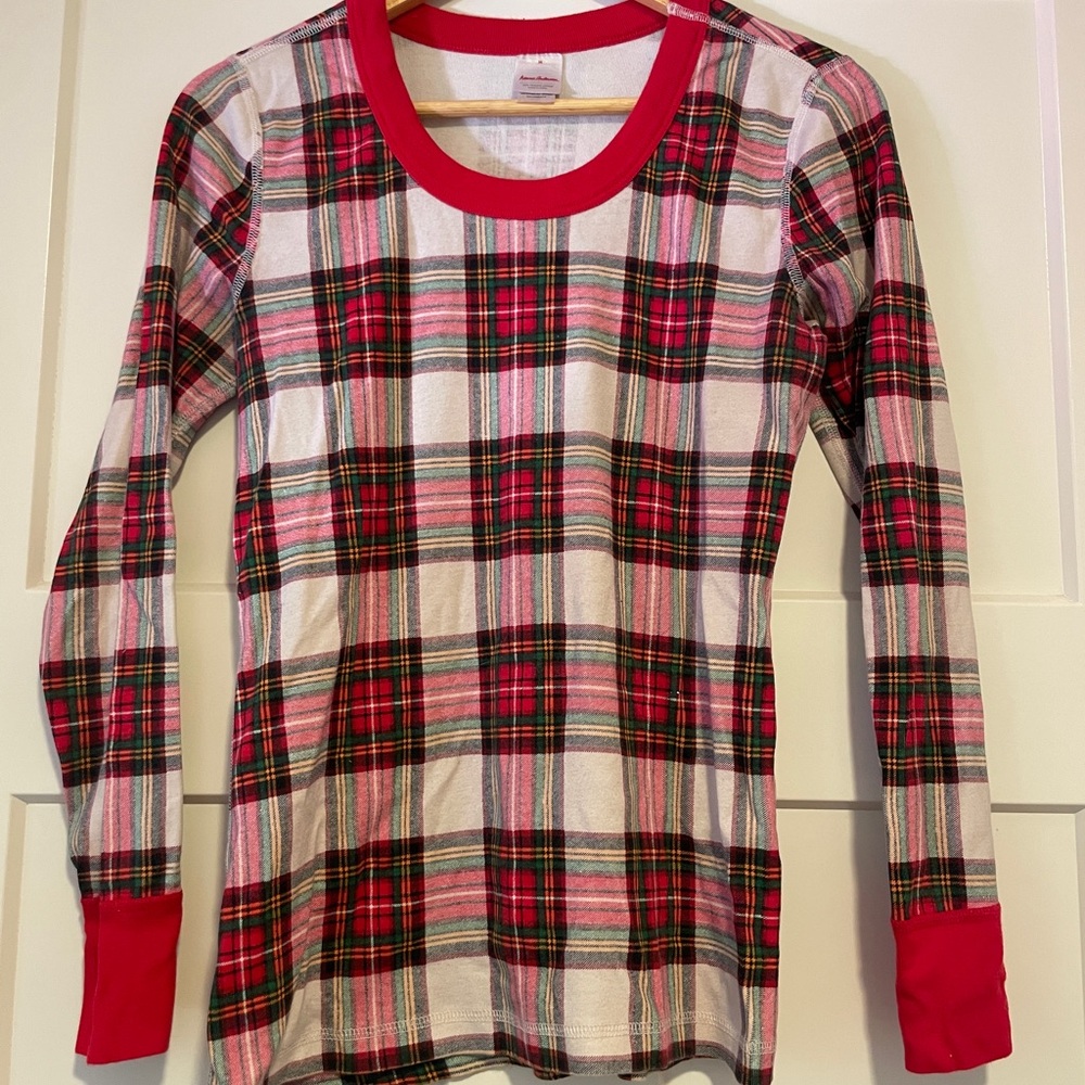 Hanna Andersson Plaid Long Sleeve Shirt with Red Accents